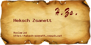 Heksch Zsanett névjegykártya